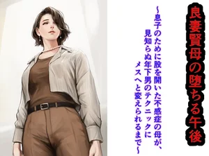 良妻賢母の堕ちる午後 ～息子のために股を開いた不感症の母が、見知らぬ年下男のテクニックにメスへと変えられるまで〜